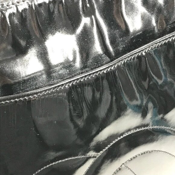 CHANEL vintage CC Logo CC Mark Bag Tote Bag shawl Shoulder Bag enamel Black - Picture 13 of 16